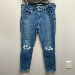 Levi’s 711 Skinny Denim Jeans Distressed Raw Hem W30
